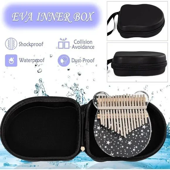 Kalimba Cute Transparent Acrylic Thumb Piano 17 Key With Tuner Hammer Instrument - Picture 6 of 8